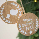 Duo de décoration en bois pour Noël