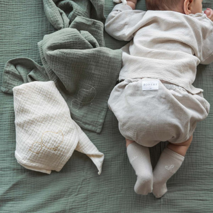 Lange bébé en gaze de coton SAUGE
