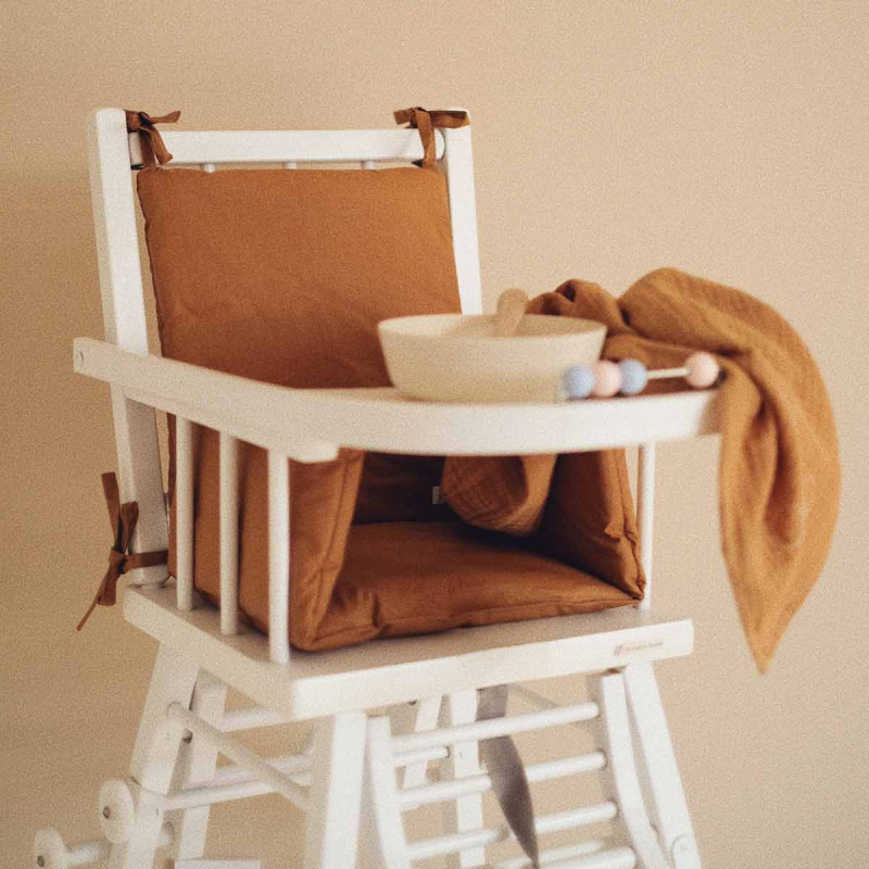 Coussin de chaise haute bébé en coton enduit Oeko-Tex / Léon