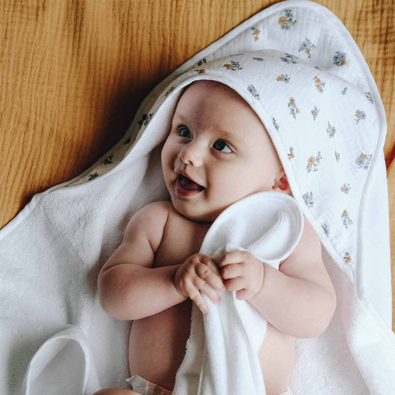 Cape de bain bébé 100% éponge bio